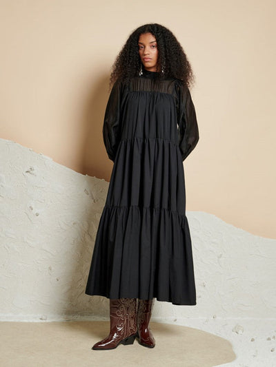 <b> Ghospell </b> Harriet Tiered Midi Dress