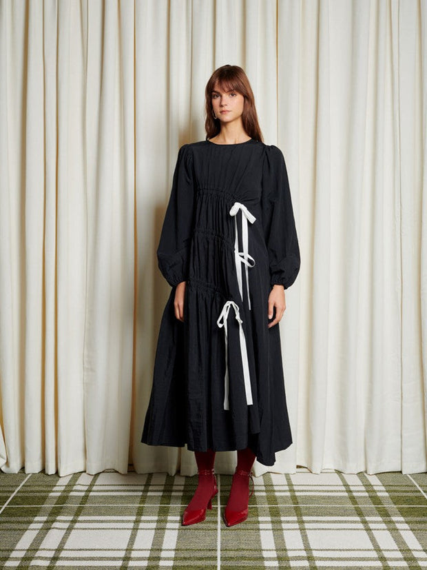 <b> Ghospell </b> Campbell Ruched Midi Dress