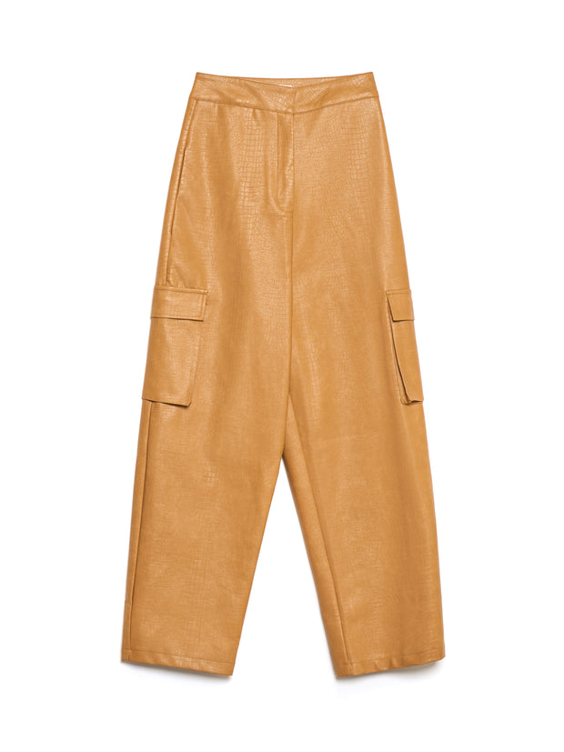 <b>Ghospell</b> Alexa PU Cargo Trousers