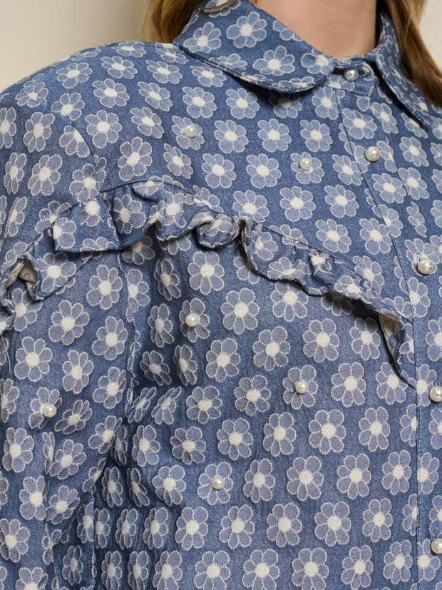 Daisy Denim Pearl Shirt