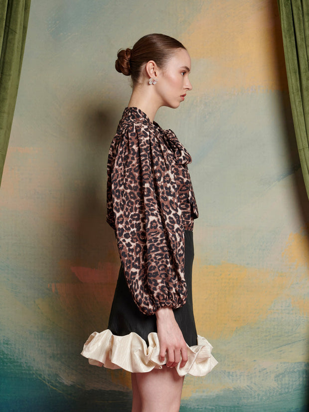 Lise Leopard Bow Blouse