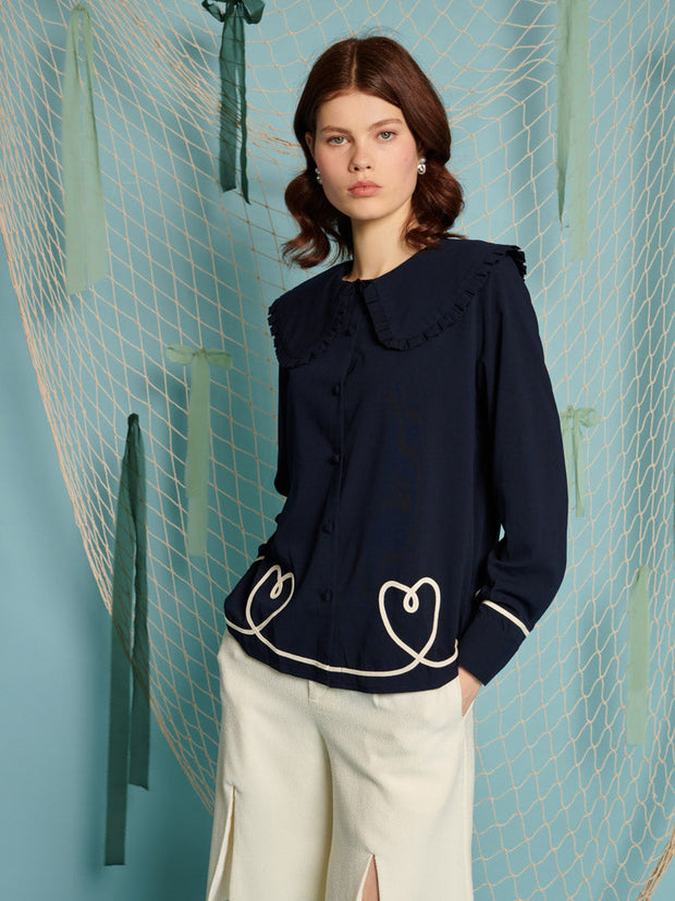 Harbour Hearts Blouse Navy Blue / Z