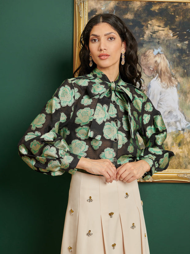 <b>DREAM</b> Wallace Floral Bow Blouse