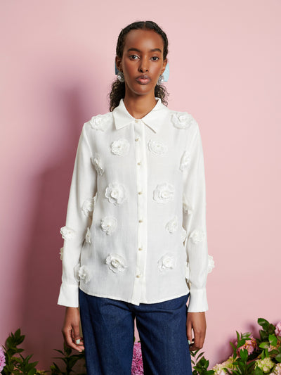 <b>DREAM</b> Valley Flower Embellished Shirt