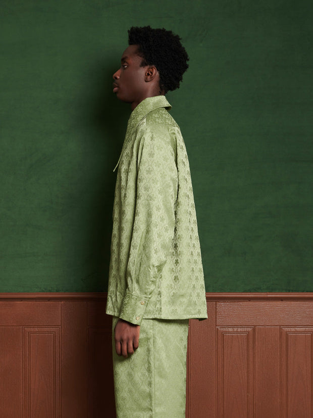 Lucas Jacquard Shirt Olive Green / Z