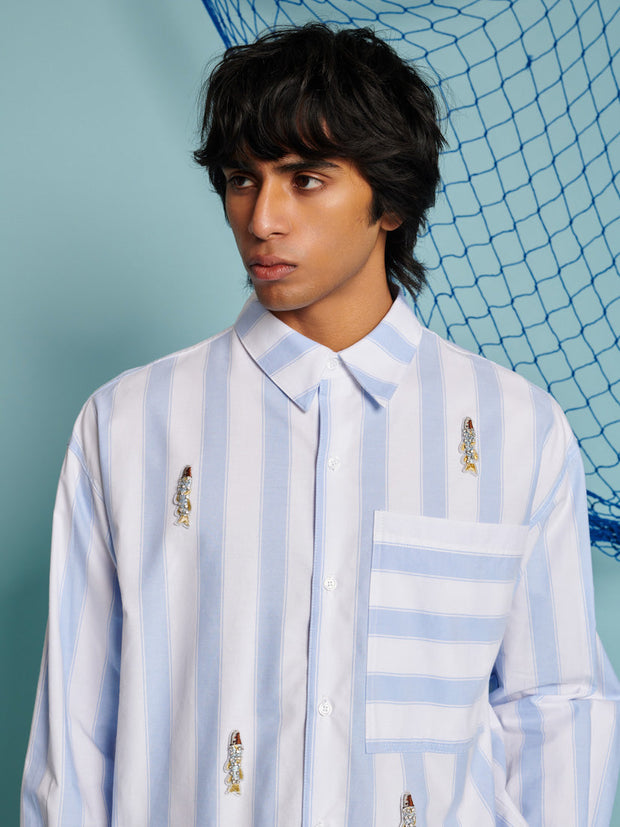 Fisher Stripe Shirt Bably Blue / Z