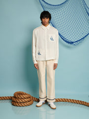 Sail Embroidered Shirt Pearl White / Z