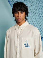 Sail Embroidered Shirt Pearl White / Z