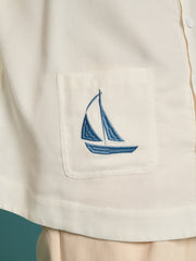 Sail Embroidered Shirt Pearl White / Z