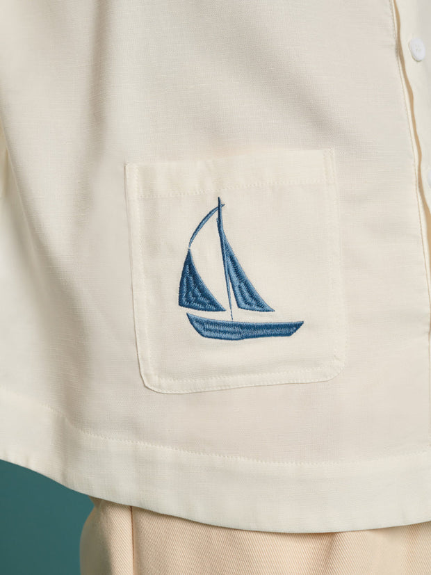 Sail Embroidered Shirt Pearl White / Z