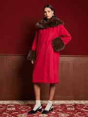 Sculpture Double Breasted Coat Bordeaux Red / Z