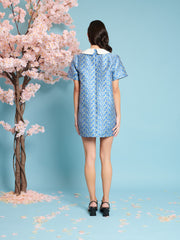 Azure Jacquard Mini Dress