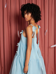 Birdie Bow Midi Dress Baby Blue / Z