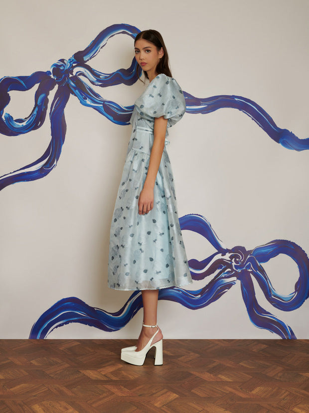 <b>DREAM</b> Cloud Flowers Jacquard Midi Dress