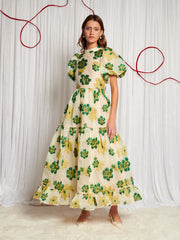 Oriole Jacquard Maxi Dress Lime Green / Z