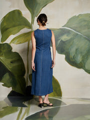 <b> Ghospell </b> Teo Denim Midi Dress