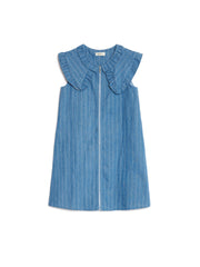 <b> Ghospell </b> Deborah Striped Denim Mini Dress