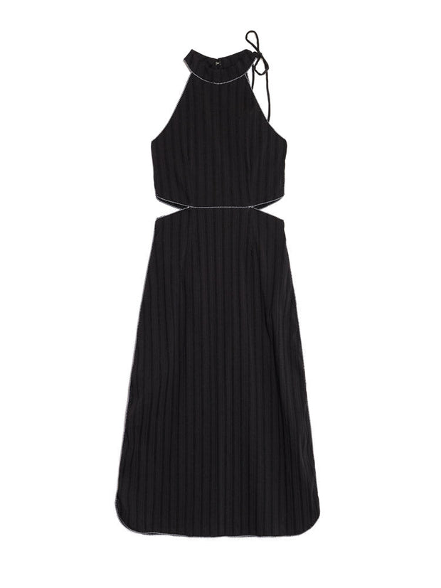 <b> Ghospell </b> Sylvie Stripe Cut Out Midi Dress