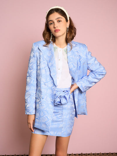 Sapphire Rose Jacquard Blazer