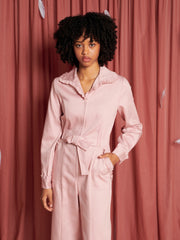 Lovebirds Ruffle Jumpsuit Baby Pink / Z