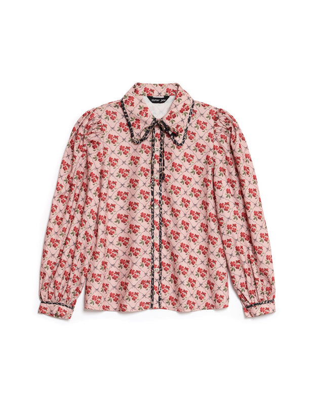 Lattice Floral Blouse