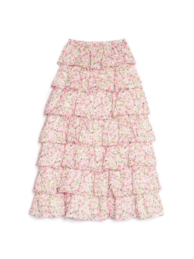 Wild Hearts Tiered Midi Skirt