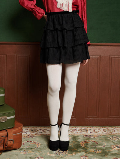 Viola Bow Mini Skirt Coal Black / Z