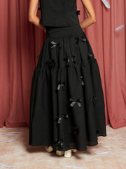 Birdie Bow Midi Skirt Coal Black / Z