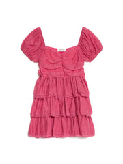 Raspberry Ruffle Mini Dress