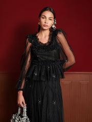 Voyage Tulle Top Coal Black / Z