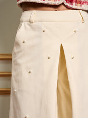 <b>DREAM</b> Creme Pearl Maxi Trousers