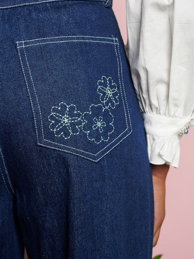 <b>DREAM</b> Rosie Denim Embroidery Trousers