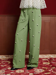 Formosa Embellished Trousers Olive Green / Z