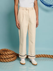 Skipper Ric Rac Trousers Ivory Cream / Z