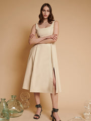 <b>Ghospell</b> Moira PU Sleeveless Dress