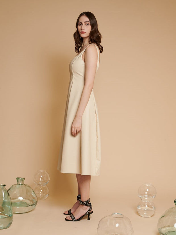 <b>Ghospell</b> Moira PU Sleeveless Dress