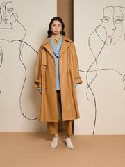 <b>Ghospell</b> Alexa PU Trench Coat