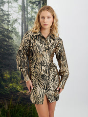 <b>Ghospell</b> Maxine Animal Wrap Dress