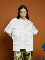 <b>Ghospell</b> Mallory Cargo Pocket Shirt