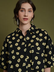 <b>Ghospell</b> Imogen Print Boxy Shirt