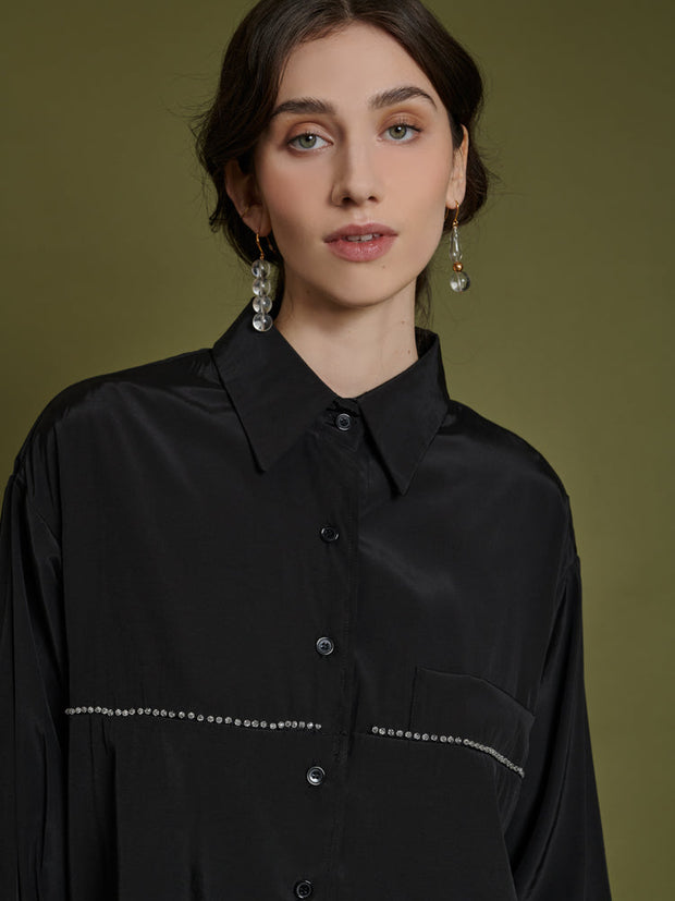 <b>Ghospell</b> Indra Topstitch Shirt