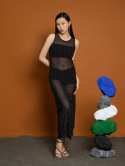 <b>Ghospell</b> Bodhi Mesh Midi Dress