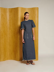 <b>Ghospell</b> Spencer Denim Midi Dress