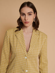 <b>Ghospell</b> Shona Check Fitted Blazer