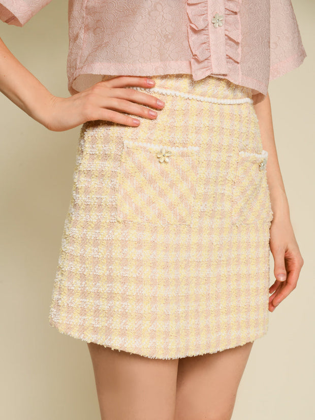 <b>DREAM</b> Meadow Check Tweed Skirt