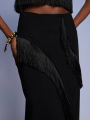 <b>Ghospell</b> Winnie Fringe Midi Skirt